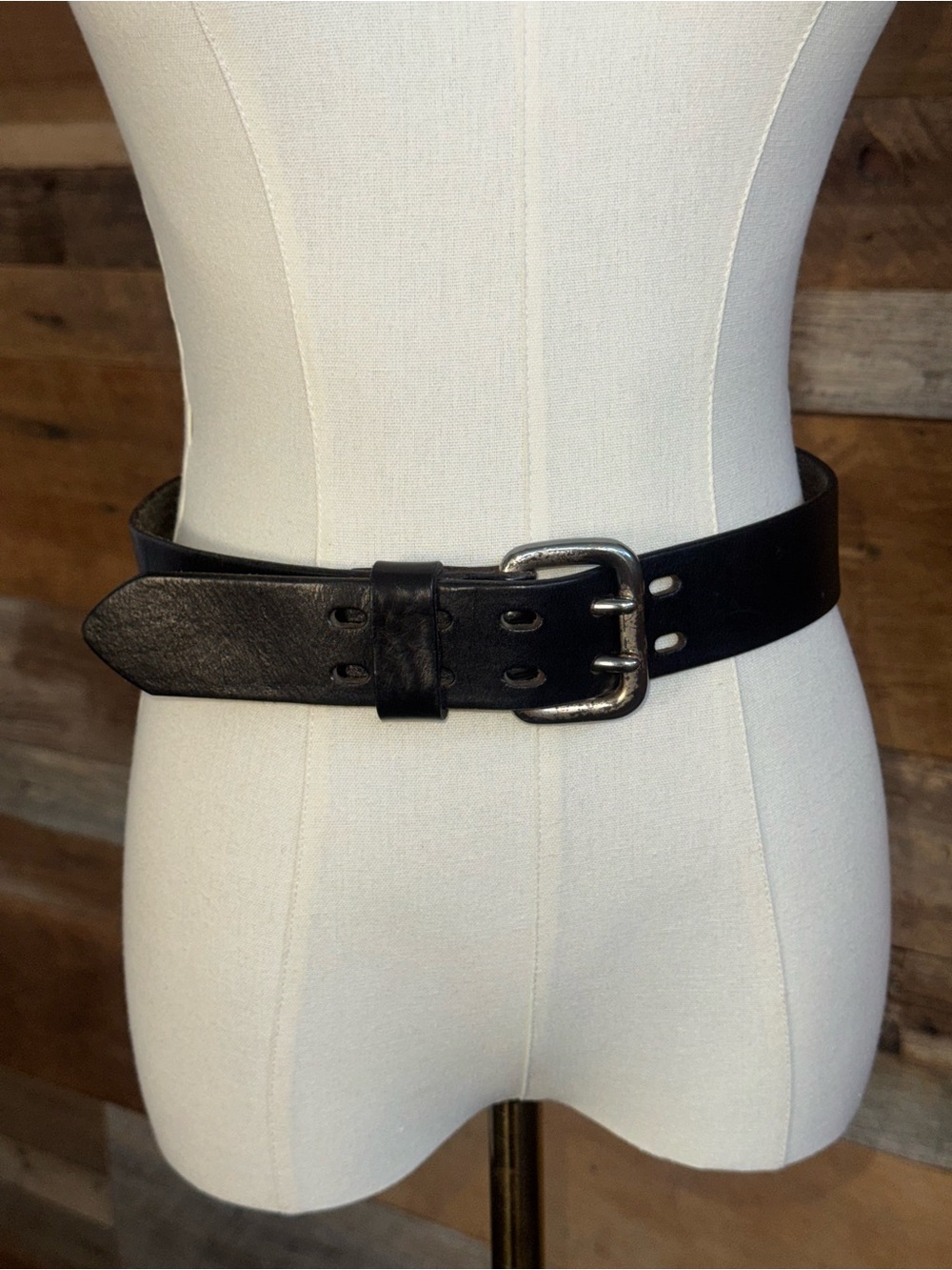 Vintage 90s Compagnie Internationale Express Black Italian Leather Belt Size M